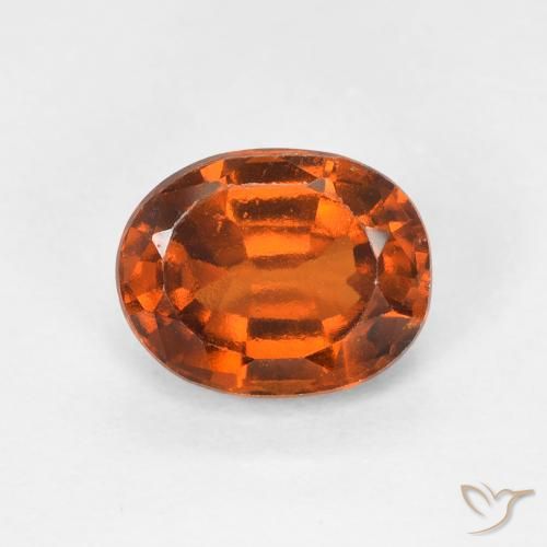 1.54ct Natural Naranja rojizo Granate Hessonita, Ovalada, VS