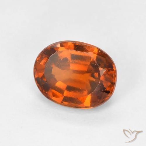 granate hessonita Naranja rojizo natural de 1.54 ct, Ovalada, VS