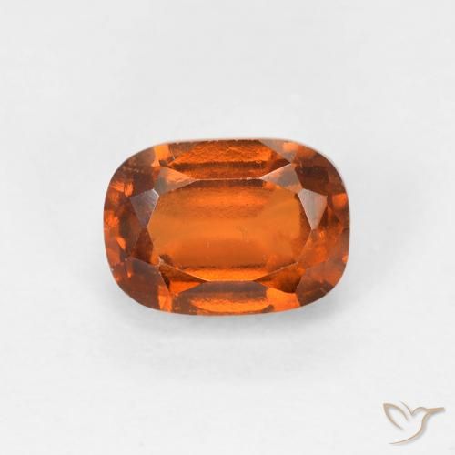 1.51ct Natural Naranja oscuro granate hessonita, Forma Cojín, VS