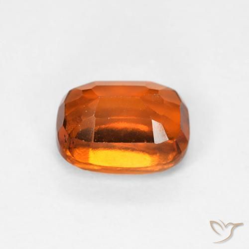 granate hessonita Naranja oscuro natural de 1.51 ct, Forma Cojín, VS