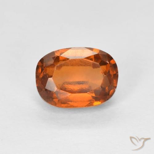 1.36ct Natural Naranja oscuro granate hessonita, Forma Cojín, VS