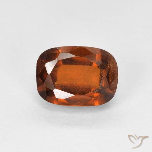 1.60ct Natural Naranja oscuro granate hessonita, Forma Cojín, VS