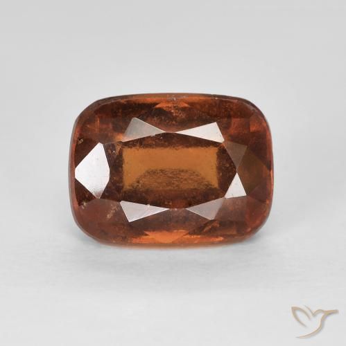2.67ct Natural Naranja oscuro granate hessonita, Forma Cojín, VVS-VS