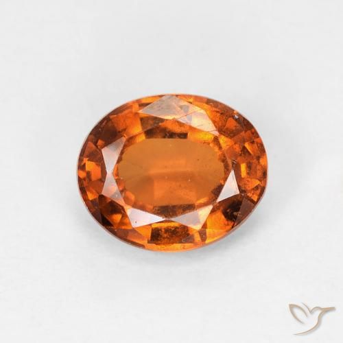 1.36ct Natural Naranja oscuro Granate Hessonita, Ovalada, VS