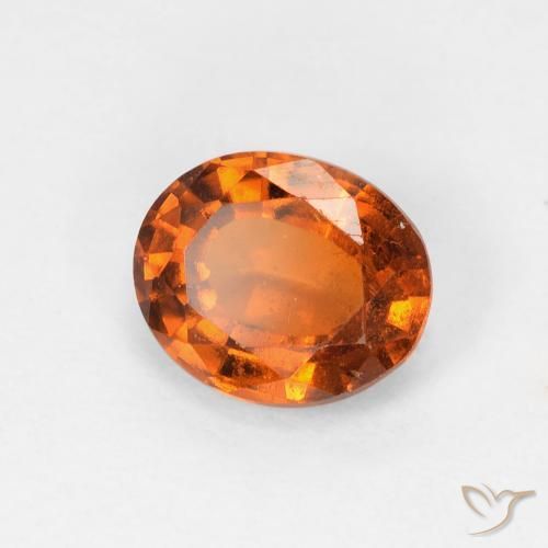 granate hessonita Naranja oscuro natural de 1.36 ct, Ovalada, VS