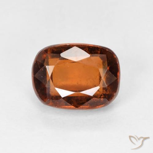 2.33ct Natural Naranja oscuro granate hessonita, Forma Cojín, VVS-VS