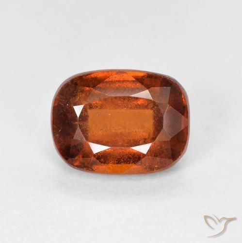 2.08ct Natural Ámbar naranja granate hessonita, Forma Cojín, VS