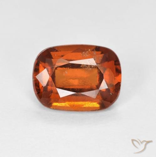 1.83ct Natural Naranja oscuro granate hessonita, Forma Cojín, VS