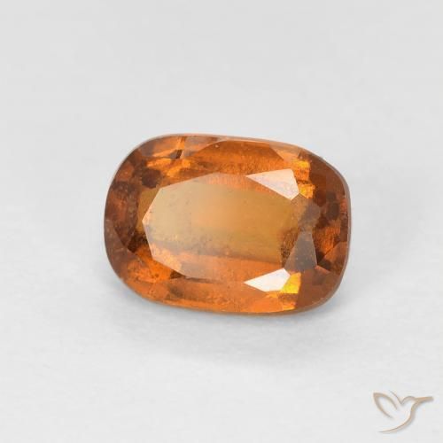 1.26ct Natural Naranja amarillento granate hessonita, Forma Cojín, VVS-VS