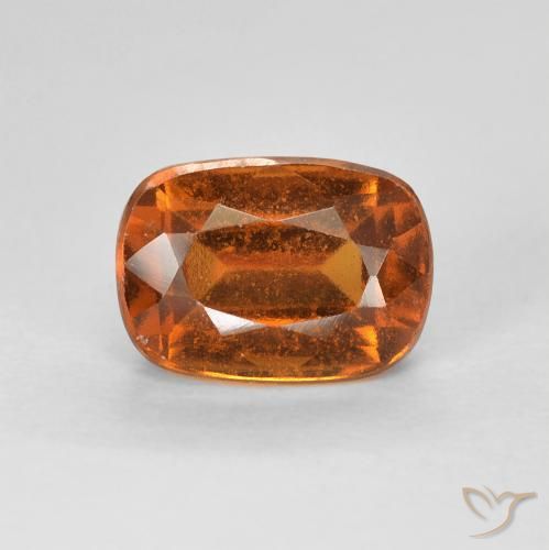 1.56ct Natural Naranja medio granate hessonita, Forma Cojín, VVS-VS