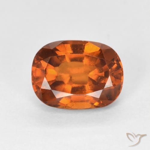 1.78ct Natural Naranja oscuro granate hessonita, Forma Cojín, VVS-VS