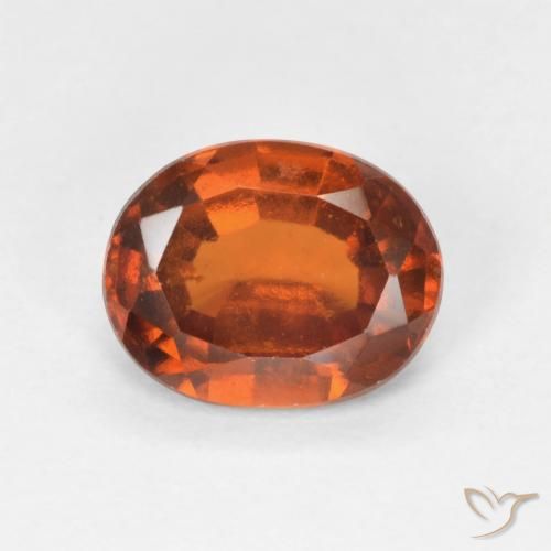 1.60ct Natural Medium Dark-Orange granate hessonita, Ovalada, VVS-VS