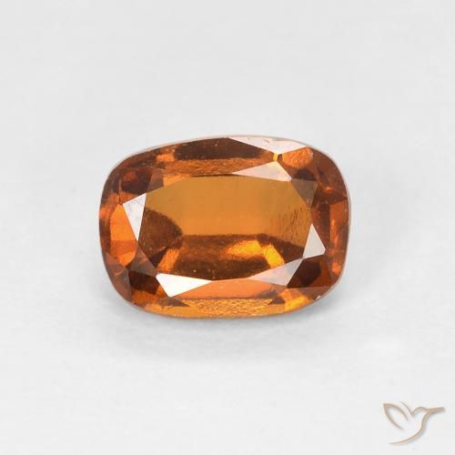 1.08ct Natural Naranja amarillento granate hessonita, Forma Cojín, VVS-VS