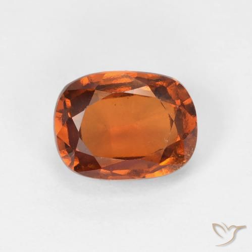 2.13ct Natural Medium Dark-Orange granate hessonita, Forma Cojín, VVS-VS