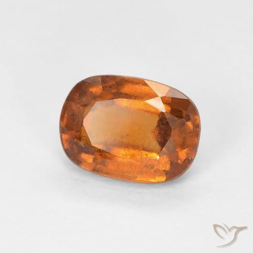 granate hessonita Medium Dark-Orange natural de 1.15 ct, Forma Cojín, VS