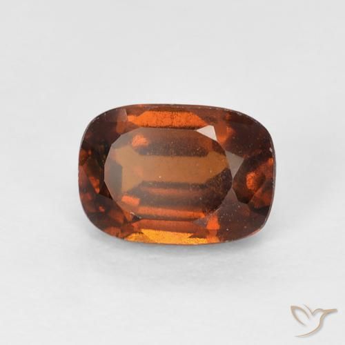 1.44ct Natural Naranja oscuro granate hessonita, Forma Cojín, VS