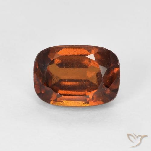 granate hessonita Naranja oscuro natural de 1.44 ct, Forma Cojín, VS