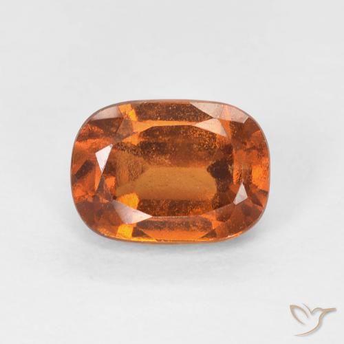 1.35ct Natural Naranja oscuro granate hessonita, Forma Cojín, VS