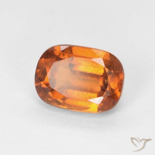 granate hessonita Naranja oscuro natural de 1.35 ct, Forma Cojín, VS