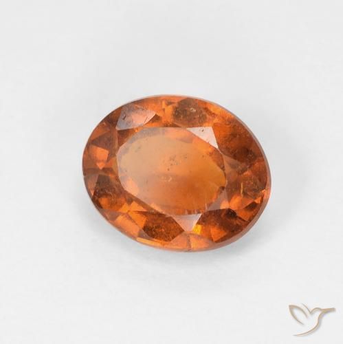 granate hessonita Naranja oscuro natural de 1.71 ct, Ovalada, VS