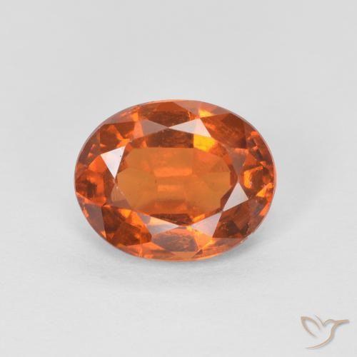 1.56ct Natural Naranja oscuro Granate Hessonita, Ovalada, VS