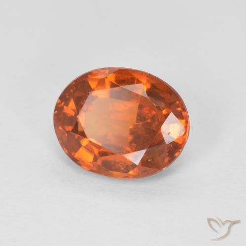 granate hessonita Naranja oscuro natural de 1.56 ct, Ovalada, VS