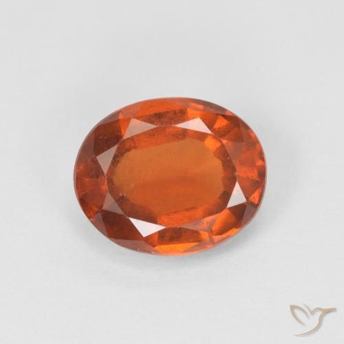 1.47ct Natural Naranja rojizo Granate Hessonita, Ovalada, VS