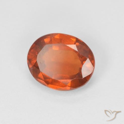 granate hessonita Naranja rojizo natural de 1.47 ct, Ovalada, VS