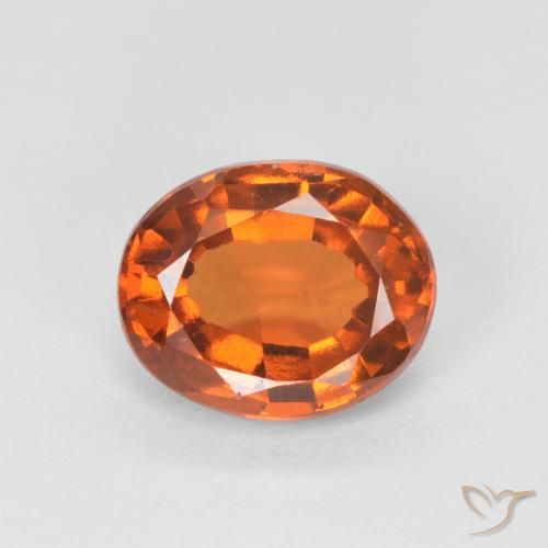 1.43ct Natural Naranja oscuro Granate Hessonita, Ovalada, VVS