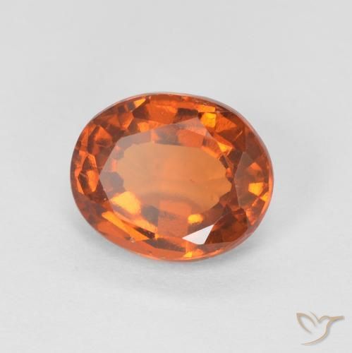 granate hessonita Naranja oscuro natural de 1.43 ct, Ovalada, VVS