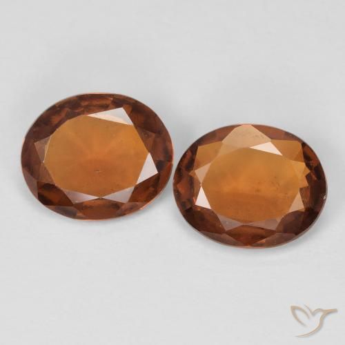 2.93ctw Natural Naranja oscuro Granate Hessonita, Ovalada, VS-SI