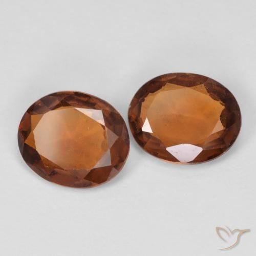 Gemas de granate hessonita Naranja oscuro natural de 2.93 ct, Ovalada, VS-SI