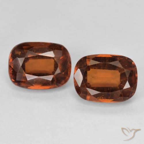 4.13ctw Natural Naranja oscuro granate hessonita, Forma Cojín, VS-SI