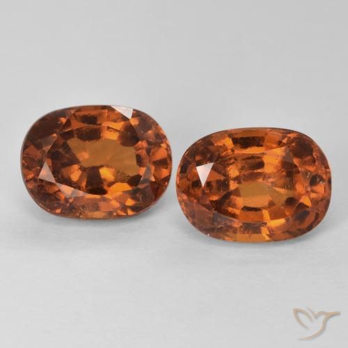 3.94ctw Natural Ámbar naranja Granate Hessonita, Forma Cojín, VS-SI