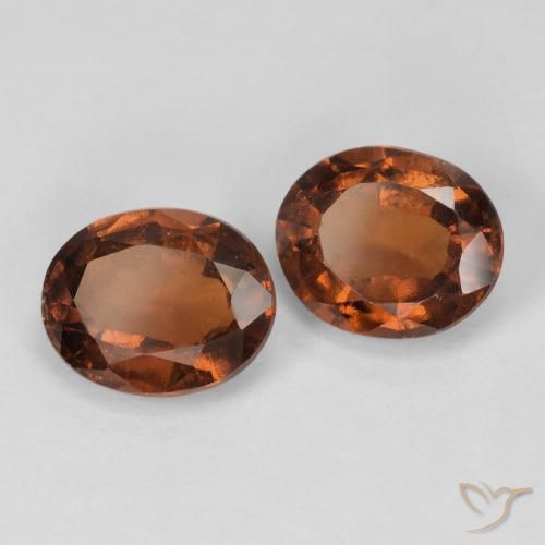2.88ctw Natural Naranja oscuro Granate Hessonita, Ovalada, VS-SI