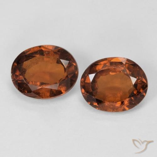 Gemas de granate hessonita Naranja oscuro natural de 2.88 ct, Ovalada, VS-SI