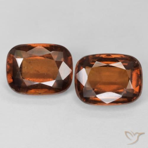 5.38ctw Natural Naranja oscuro Granate Hessonita, Forma Cojín, VS-SI