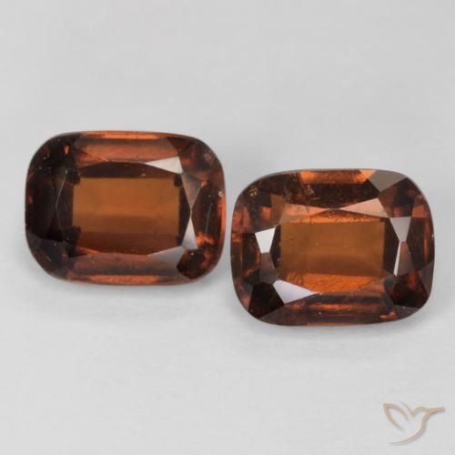 5.17ctw Natural Naranja oscuro Granate Hessonita, Forma Cojín, VS-SI