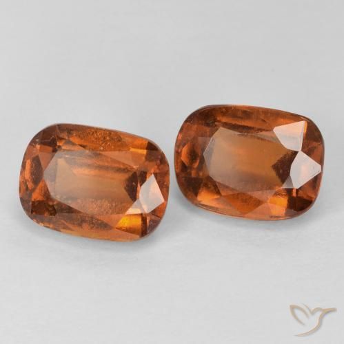 Gemas de granate hessonita Ámbar naranja natural de 4.35 ct, Forma Cojín, VS-SI