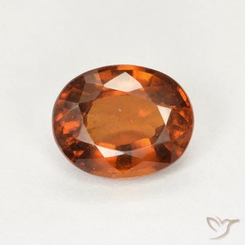 1.23ct Natural Naranja rojizo Granate Hessonita, Ovalada, VS