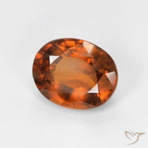 granate hessonita Naranja rojizo natural de 1.23 ct, Ovalada, VS
