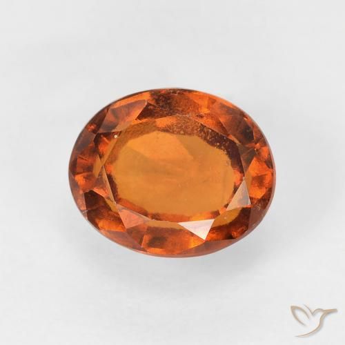 1.20ct Natural Naranja oscuro Granate Hessonita, Ovalada, VVS-VS