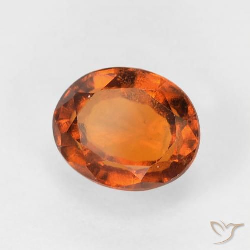 granate hessonita Naranja oscuro natural de 1.20 ct, Ovalada, VVS-VS