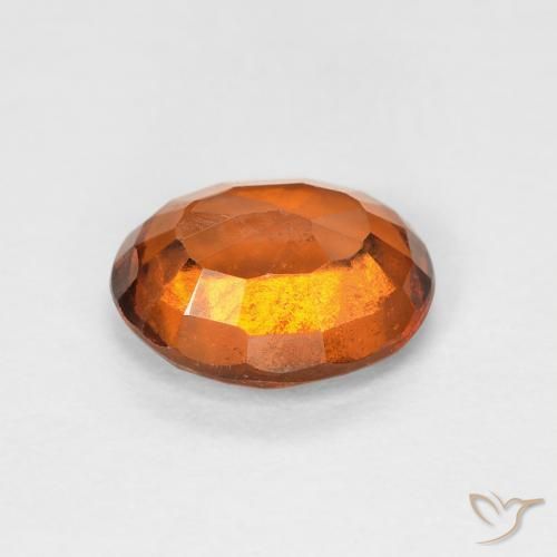 granate hessonita Naranja oscuro natural de 1.20 ct, Ovalada, VVS-VS