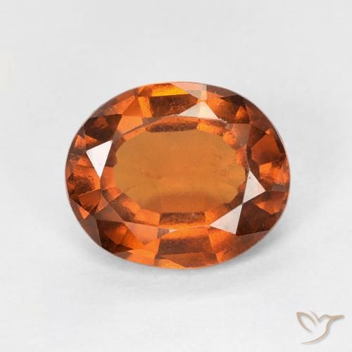 1.66ct Natural Naranja rojizo Granate Hessonita, Ovalada, VVS-VS