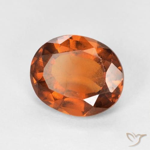 granate hessonita Naranja rojizo natural de 1.66 ct, Ovalada, VVS-VS