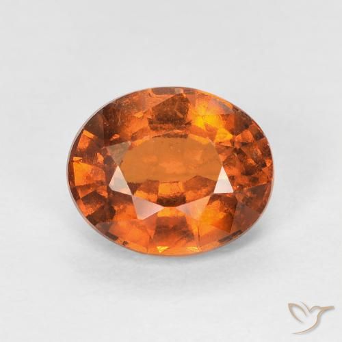 1.51ct Natural Medium Dark-Orange Granate Hessonita, Ovalada, VVS-VS