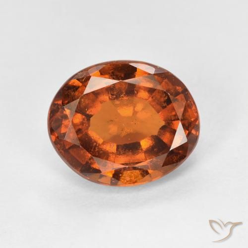 2.38ct Natural Medium Dark-Orange Granate Hessonita, Ovalada, VS-SI