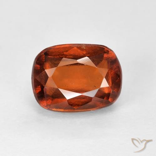 2.69ct Natural Naranja oscuro granate hessonita, Forma Cojín, VVS-VS