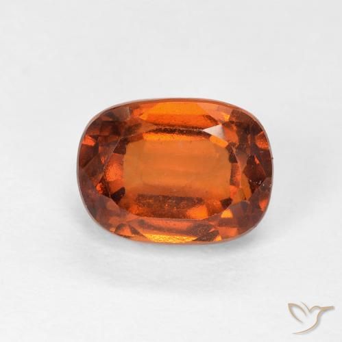 2.51ct Natural Naranja oscuro granate hessonita, Forma Cojín, VVS-VS